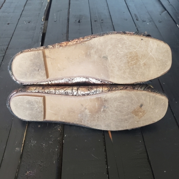 Jeffrey Campbell Metallic Crackle Brown Flats 7.5 - Picture 6 of 8